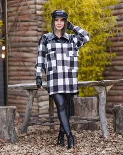 کد 323 بوکله یقه مردانه ترکیبی چرم