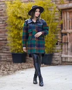 کد 323 بوکله یقه مردانه ترکیبی چرم