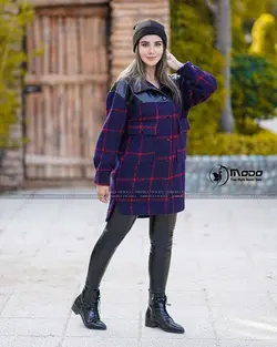 کد 323 بوکله یقه مردانه ترکیبی چرم