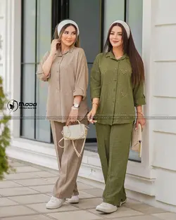 کد 480 ست بلوز شلوار سنگ دوزی
