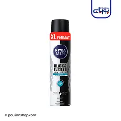 اسپری دئودورانت ضد عرق مردانه نیوا Nivea Men مدل Black & White Invisible active XL FORMAT بلک اند وایت اینویزیبل اورجینال 200ml - خرید لوازم آرایشی و بهداشتی