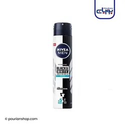اسپری دئودورانت ضد عرق مردانه نیوا Nivea Men مدل Black & White Invisible active بلک اند وایت اینویزیبل اورجینال 200ml - خرید لوازم آرایشی و بهداشتی