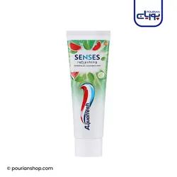 خمیر دندان رایحه هندوانه، خیار و نعناع آکوا فرش سنسیس ۷۵میل _ Aquafresh Senses Refreshing