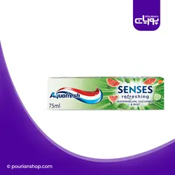 خمیر دندان رایحه هندوانه، خیار و نعناع آکوا فرش سنسیس ۷۵میل _ Aquafresh Senses Refreshing