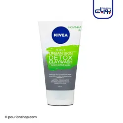 ماسک 3در 1صورت دتوکس مناسب پوست چرب و آکنه ای نیوآ 150میل _ NIVEA Urban Skin Detox Claywash 3-in-1