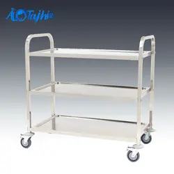 ترولی 3 طبقه تخت استیل - فروشگاه اینترنتی الو تجهیز
