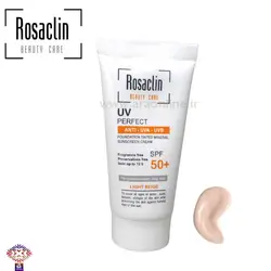 کرم ضدآفتاب SPF 50پوست مختلط و چرب رنگی(بژ روشن) رزاکلین 40 میلی لیتر