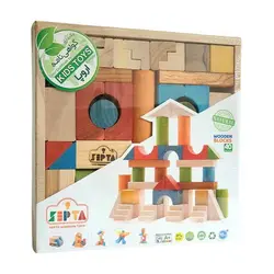 بریکس چوبی 40 قطعه‌ای جعبه چوبی