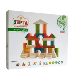 بریکس چوبی 40 قطعه‌ای جعبه مقوایی