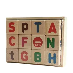 مکعب چوبی الفبا و اعداد انگلیسی