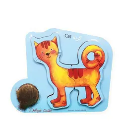 پازل چوبی دو تکه گربه