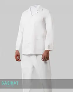 روپوش پزشکی مردانه کتی با یقه انگلیسی