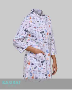 روپوش پزشکی یقه دارآزمایشگاه زنانه (تک)