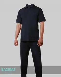 اسکراب (بلوز و شلوار) اتاق عمل - يقه دار نيم زيپ