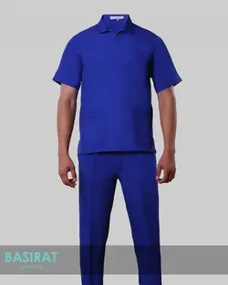 اسکراب (بلوز و شلوار) اتاق عمل - يقه دار نيم زيپ