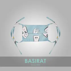 ماسک دولایه پارچه ای طرح دندان (بندی)