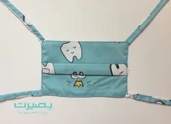 ماسک دولایه پارچه ای طرح دندان (بندی)