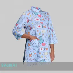 روپوش پزشکی یقه دارطرح چسب زخم زنانه (تک)