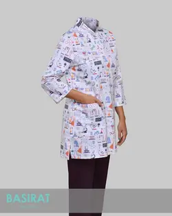 روپوش پزشکی یقه دارآزمایشگاه زنانه (تک)