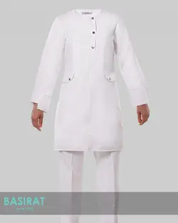روپوش پزشکی زنانه دکمه فلزی زیپ دار