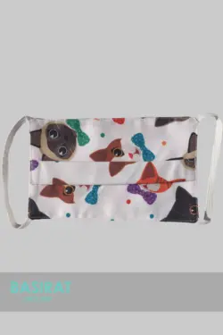 ماسک دو لایه پارچه ای طرح گربه (کشی)