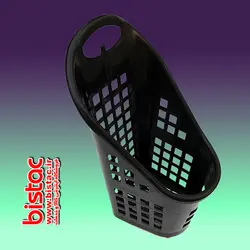 سبد خرید دستی استوانه ای فروشگاهی چهارچرخ ( ترولی )  پلی کربنات 2.2 کیلوئی