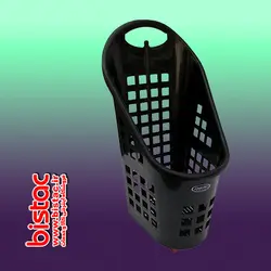 سبد خرید دستی استوانه ای فروشگاهی چهارچرخ ( ترولی )  پلی کربنات 2.2 کیلوئی