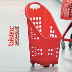 سبد خرید دستی استوانه ای فروشگاهی چهارچرخ ( ترولی )  پلی کربنات 2.2 کیلوئی