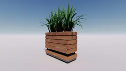 فلاور باکس چوب پلاست شاسی دار با سینی