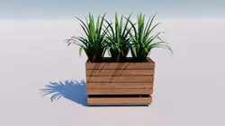 فلاور باکس چوب پلاست شاسی دار با سینی