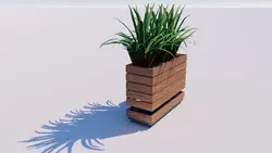 فلاور باکس چوب پلاست شاسی دار با سینی