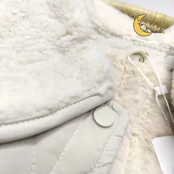 کاپشن دخترانه شیری زمستانی با یقه خز