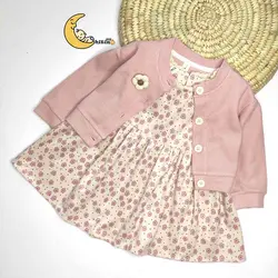 کت و سارافون مخمل گل گلی دخترانه