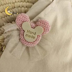 کت صورتی دخترانه و شلوار مام فیت کتان کرم