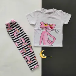 ست تیشرت و شلوار پلنگ صورتی کد 3