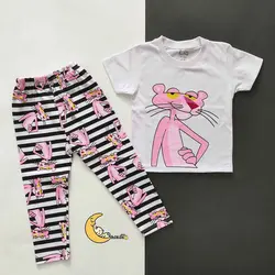 ست تیشرت و شلوار پلنگ صورتی کد 3