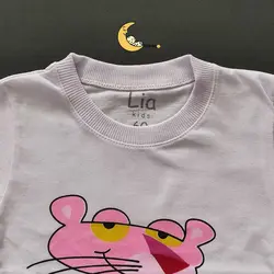 ست تیشرت و شلوار پلنگ صورتی کد 3