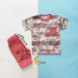 ست تیشرت هاوایی و شلوارک پسرانه کد 10