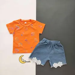 ست تیشرت هولوگرامی و شورت دخترانه کد 2