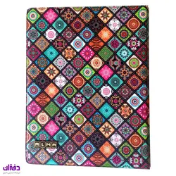 کلاسور 100 برگ 26 حلقه چرمی با قفل فلزی 7707 | فروشگاه اینترنتی دفتران