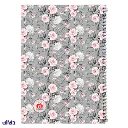 دفتر 60 برگ سیمی طلقی حاشیه دار طرح گل 7696 | فروشگاه اینترنتی دفتران