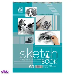 دفتر نقاشی 60 برگ A4 جلد سخت سیم از بالا 7660 | فروشگاه اینترنتی دفتران