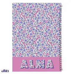 دفتر 40 برگ سیمی طلقی حاشیه دار طرح گل 7496 | فروشگاه اینترنتی دفتران