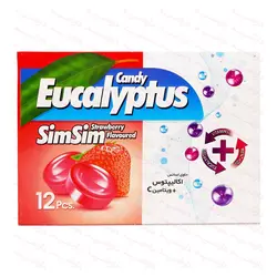 آبنبات مکیدنی اکالیپتوس با طعم توت فرنگی سیم سیم 12 عددی
