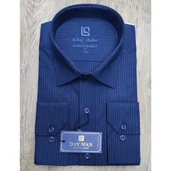 پیراهن سرمه ای خط رنگی