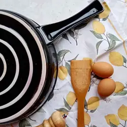 ماهیتابه دسته دار مشکی سرامیکی بزرگ(88790)