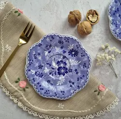 خرما خوری گلدار آبی  - دیبافر