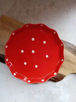 ظروف سرامیکی خال دار قرمز (5564)