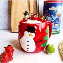 ماگ فانتزی سرامیکی طرح کریسمس (6697)