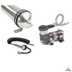 کمپرسور باد داخل کاپوت با مخزن و شلنگ و گیج باد ایربگ من